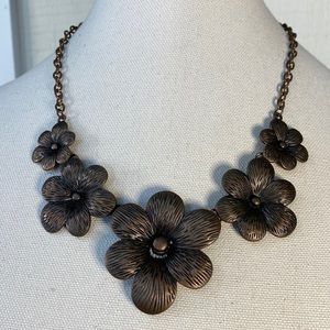 Fun big copper flower necklace